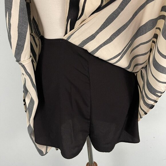 ZARA Long Sleeve Playsuit Romper Wrap Evening Party Cocktail Dress Small - Picture 10 of 12